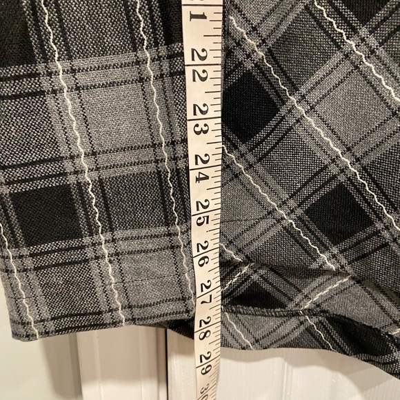 NWOT Serengeti Size 1X Black Gray Plaid Front Pleated Elastic Waist Maxi Skirt - Picture 2 of 8